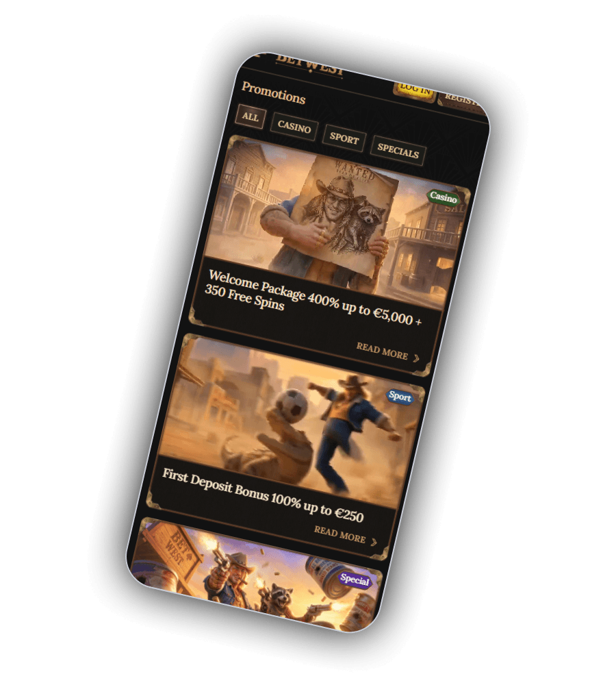 BetWest promotions on mobile