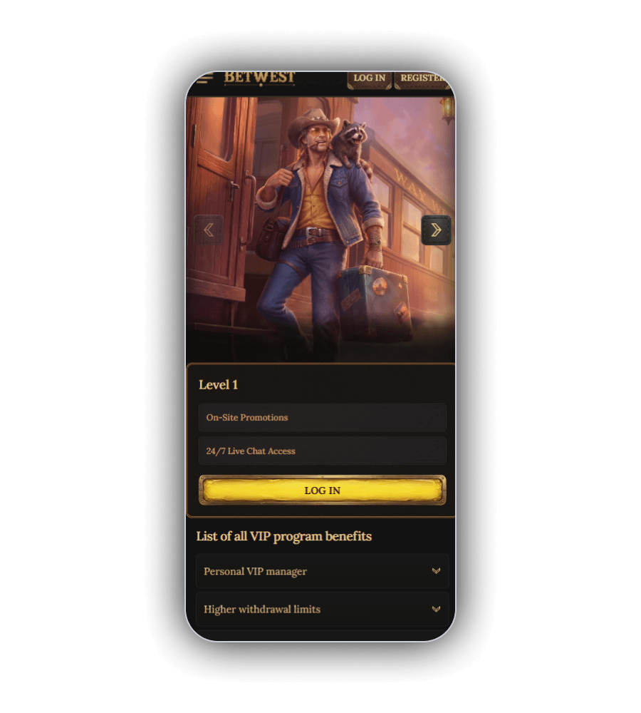 BetWest loyalty rewards on mobile