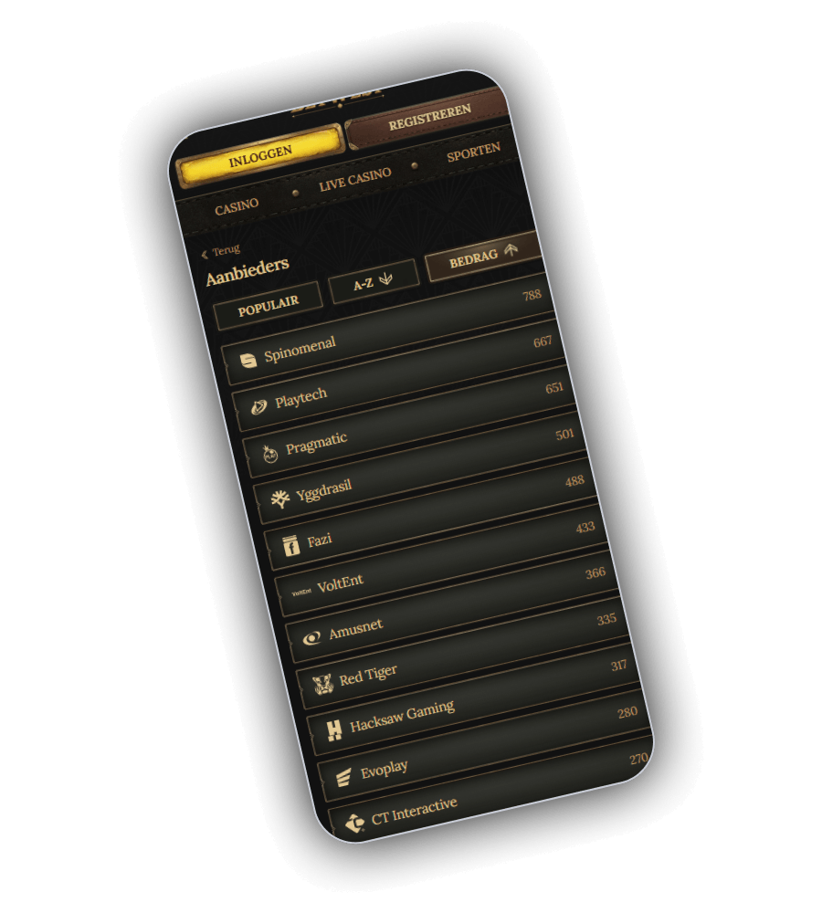 BetWest casino game lobby with top slots and providers
